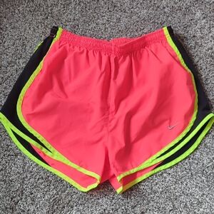 Nike Women's Athletic Shorts - Neon Pink and Yellow